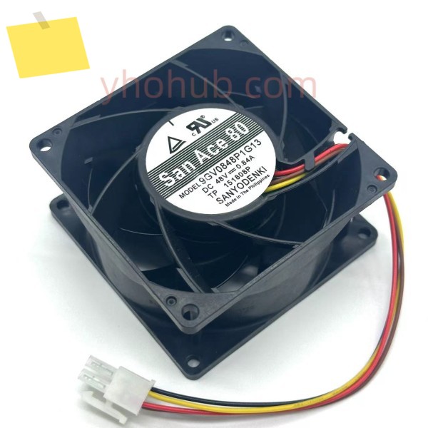 Sanyo Denki 9GV0848P1G13 DC 48V 0.84A 80x80x38mm 4선 서버 냉각 팬 제품 이미지
