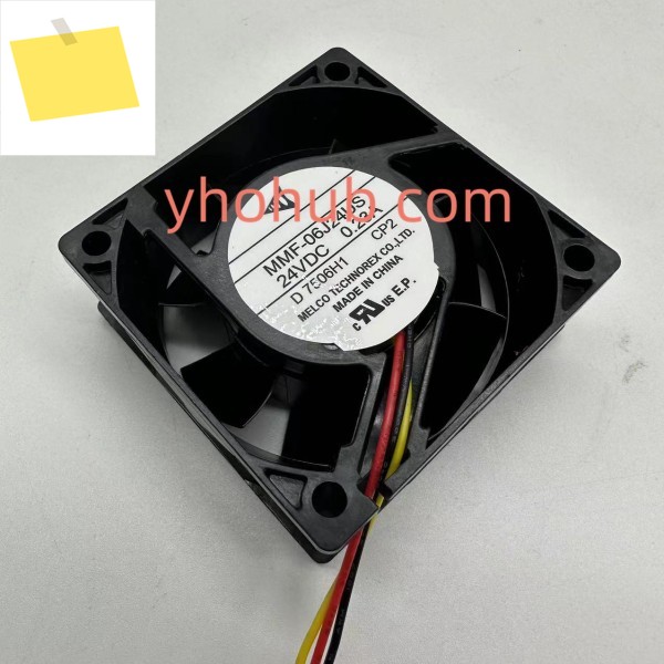 Melco MMF-06J24US 서버 냉각 선풍기, DC 24V, 0.23A, 60x60x25mm, 3 선 제품 이미지