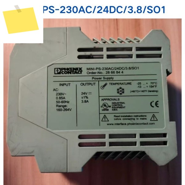 PHOENIX 전원 공급 장치 MINI-PS-230AC24DC3.8SO1 2866844에 대한 중고 테스트 OK 제품 이미지