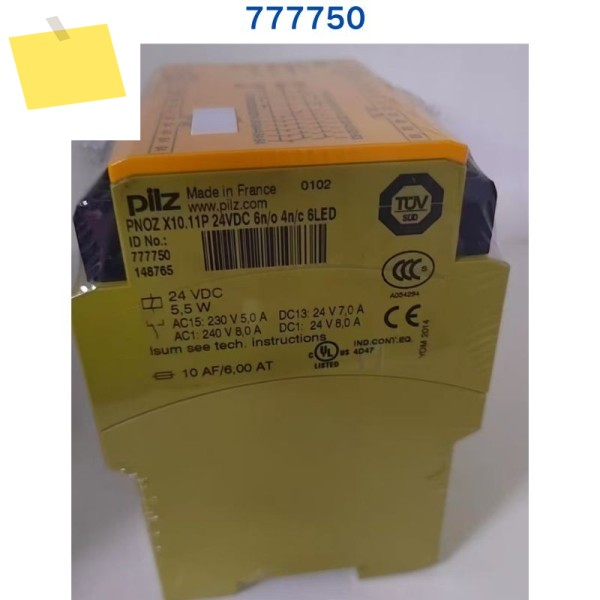 PILZ 릴레이 PNOZ X10.11P 24VDC 6no 4nc 6LED 777750용 새 제품 제품 이미지