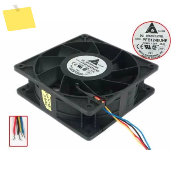 델타 일렉트로닉스 PFB1248UHE 6A41 DC 48V, 1.2A, 120x120x38mm, 4 와이어 서버 쿨러 선풍기 제품 이미지