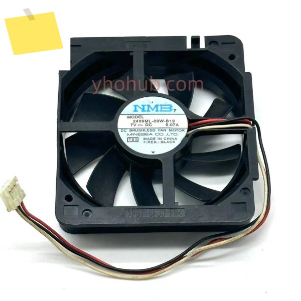 NMB-MAT 3 선 서버 냉각 선풍기, 2406ML-09W-B19 TB3 DC 7V 0.07A 60x60x15mm 제품 이미지