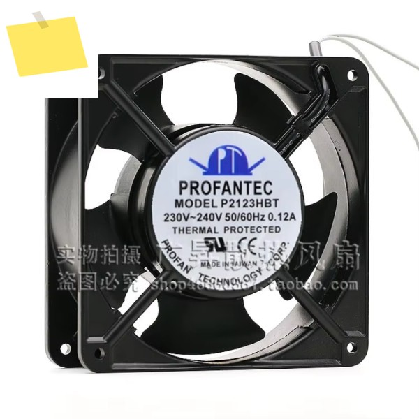 PROFANTEC 2 와이어 서버 냉각 선풍기, P2123HBT, AC 230V, 0.12A, 120x120x38mm 제품 이미지