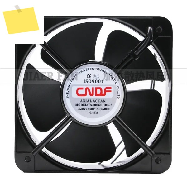 CNDF TA20060HBL-2 서버 냉각 선풍기, AC 220V, 0.45A, 200x200x60mm 제품 이미지