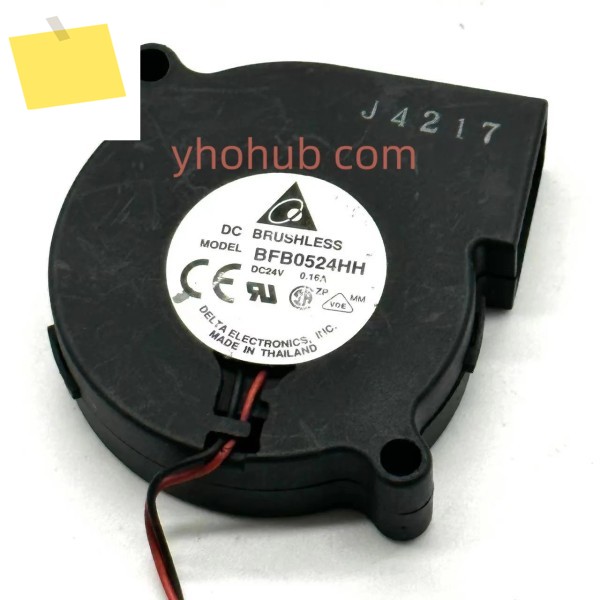 델타 전자 서버 냉각 선풍기, BFB0524HH, DC 24V, 0.16A, 51x51x15mm, 2 와이어 제품 이미지