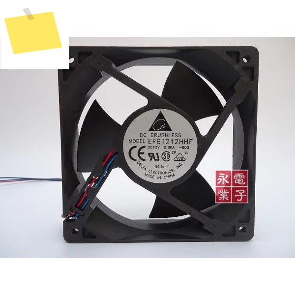 델타 전자 EFB1212HHF R00 DC 12V, 0.80A, 120X120X32mm, 3 선 서버 냉각 선풍기 제품 이미지