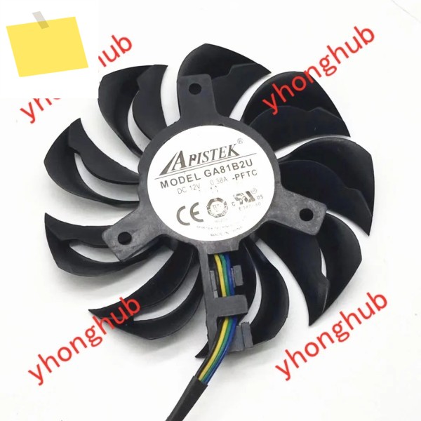 APISTEK Rotek GA81B2U PFTC DC 12V 0.38A, 직경 C.T.C 서버 냉각 선풍기, 4 와이어, 75mm, 39mm 제품 이미지