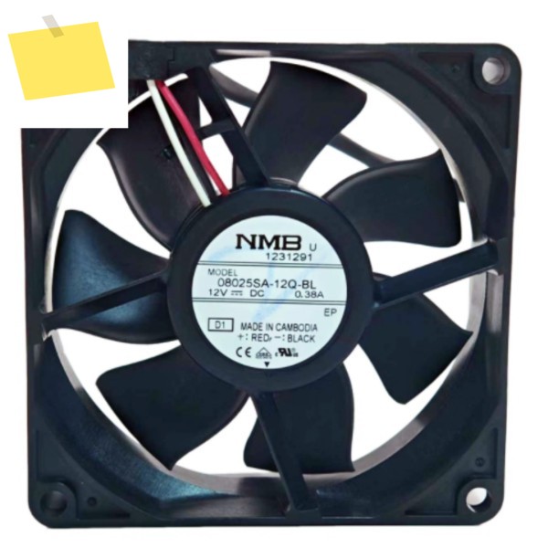 NMB 08025SA-12Q-BL DC 12V 0.38A 80x80x25mm 3선 서버 냉각 팬 제품 이미지