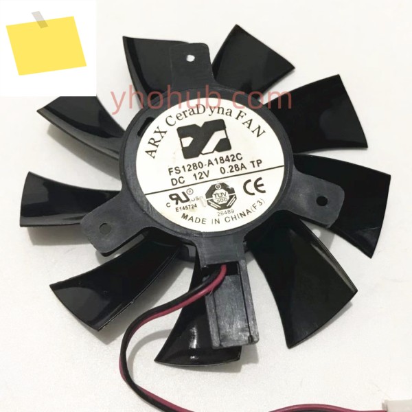 ARX FS1280-A1842C DC 12V 직경 75mm C.T.C 40mm 2-와이어 서버 프레임리스 팬 제품 이미지