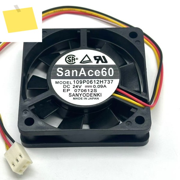 Sanyo Denki 109P0612H737 DC 12V 0.09A 60x60x15mm 3 선 서버 냉각 팬 제품 이미지