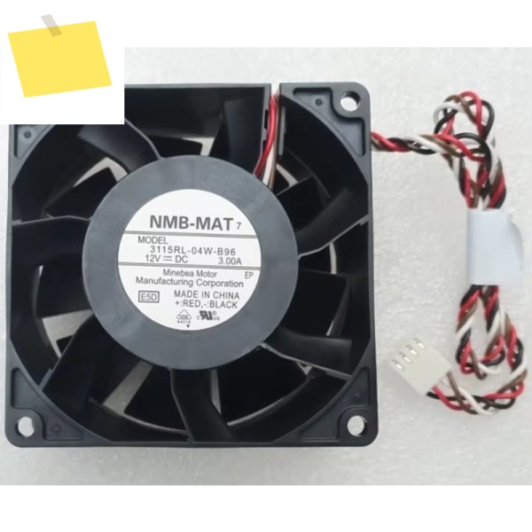 NMB-MAT 4 선 서버 냉각 선풍기, 3115RL-04W-B96 E5D DC 12V 3.00A 80x80x38mm 제품 이미지