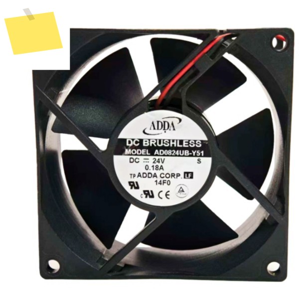 ADDA AD0824UB-Y51 DC 24V 0.18A 80x80x32mm 2선 서버 냉각 팬 제품 이미지