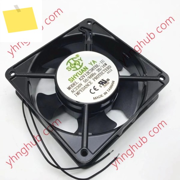 SHYUAN A2V12C38TBL-IU 서버 냉각 선풍기, AC 230V, 16W, 120x120x38mm 제품 이미지