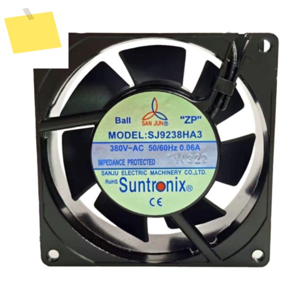 SJ9238HA3 AC 380V 0.06A 92x92x38mm 2선 서버 냉각 팬 제품 이미지