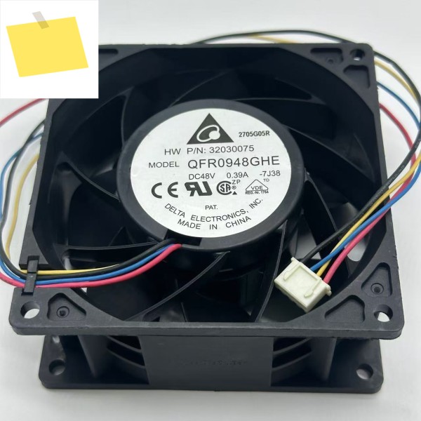 Delta Electronics QFR0948GHE 7J38 DC 48V 0.39A 90x90x38mm 4선 서버 냉각 팬 제품 이미지