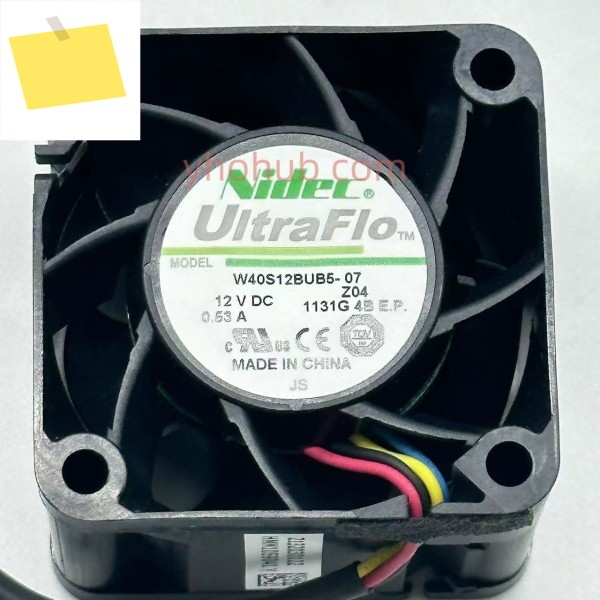 Nidec W40S12BUB5-07 Z04 DC 12V 0.53A 40x40x28mm 4선 서버 냉각 팬 제품 이미지