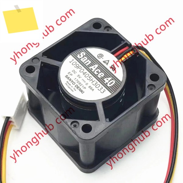 Sanyo Denki 3 선 서버 냉각 선풍기, 109P0405H3033, DC 5V, 0.68A, 40x40x28mm 제품 이미지