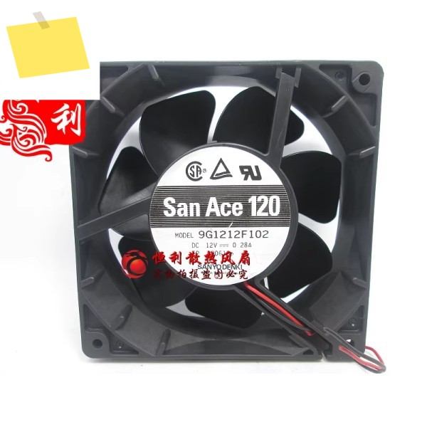 SANYO Denki 서버 냉각 선풍기, DC 12V, 0.28A, 120x120x38mm, 2 9G1212F102 제품 이미지