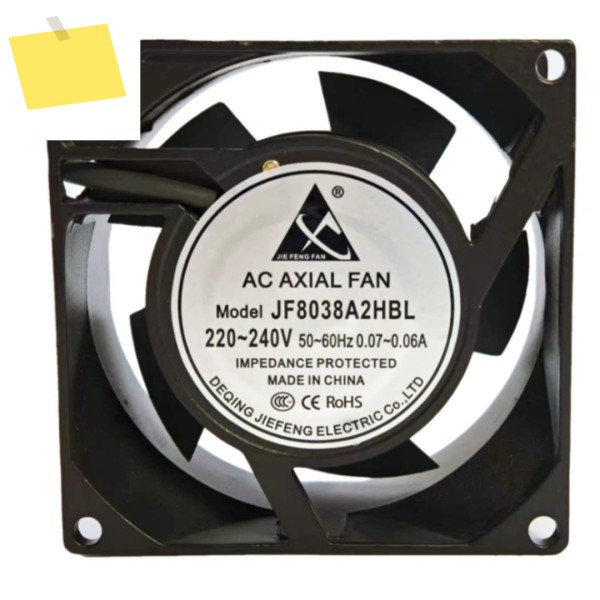 JF8038A2HBL AC 220-240V 0.07A 80x80x38mm 2선 서버 냉각 팬 제품 이미지
