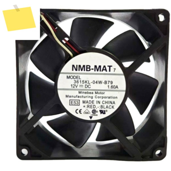 NMB 3615KL-04W-B79 DC 12V 0.16A 92x92x38mm 3선 서버 냉각 팬 제품 이미지