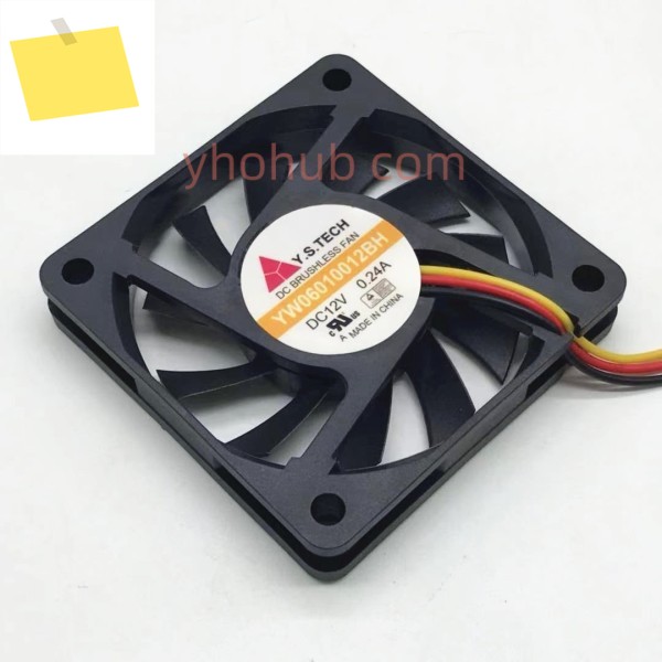 Y.S TECH YW06010012BH DC 12V 0.24A 60x60x10mm 3 선 서버 냉각 팬 제품 이미지