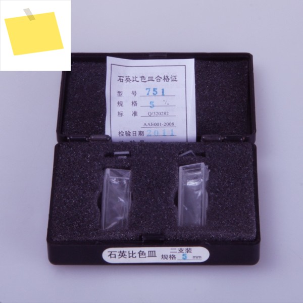 분광 광도계용 뚜껑이 있는 751 석영 큐벳 셀, 경로 길이 JGS1, 상자당 2 개, 5mm 제품 이미지