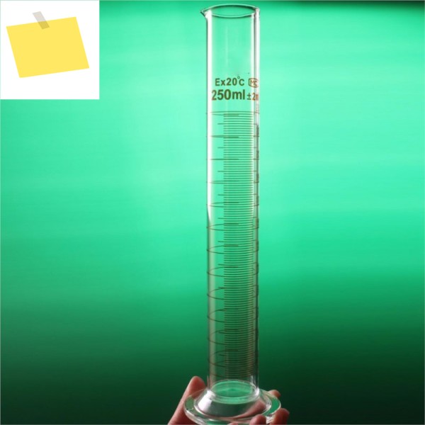 A등급 실험실용 250ml 눈금 실린더, 고붕규산염 3.3 유리 계량컵 포함 제품 이미지