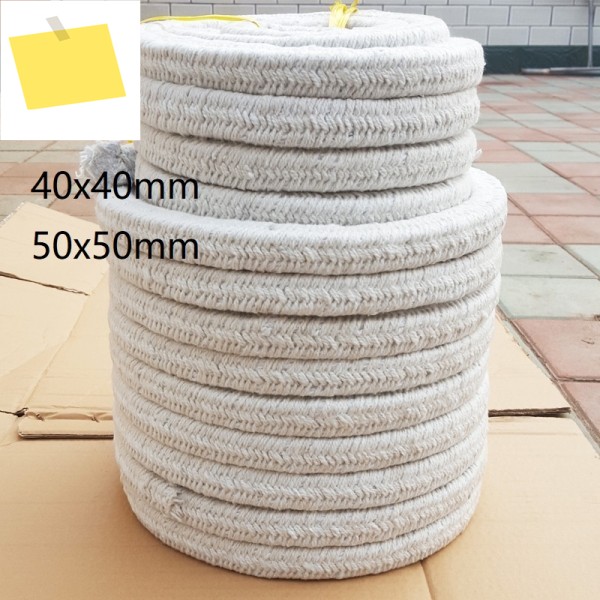 40x40mm 세라믹 섬유 패킹 씰링 스트립 알루미늄 규산염 오븐 게이트 내화성 충전재 땋은 로프 제품 이미지