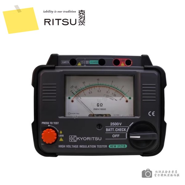 KYORITSU 아날로그 고전압 절연 테스터, 완벽한 3121A, 2500V,2G100G OHMS, 자동 범위 설정 제품 이미지