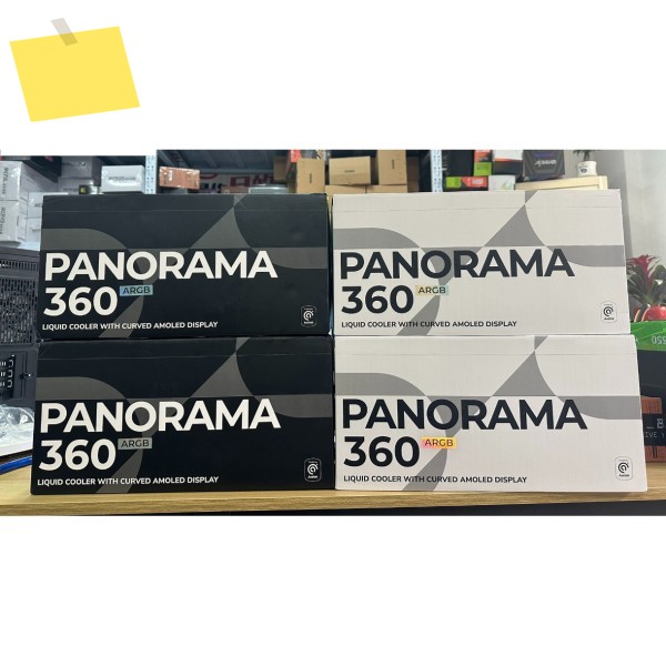 TRYX PANORAMA SE ARGB 360 검정색 흰색, 곡선형 Amoled 디스플레이가 장착된 액체 냉각기 제품 이미지
