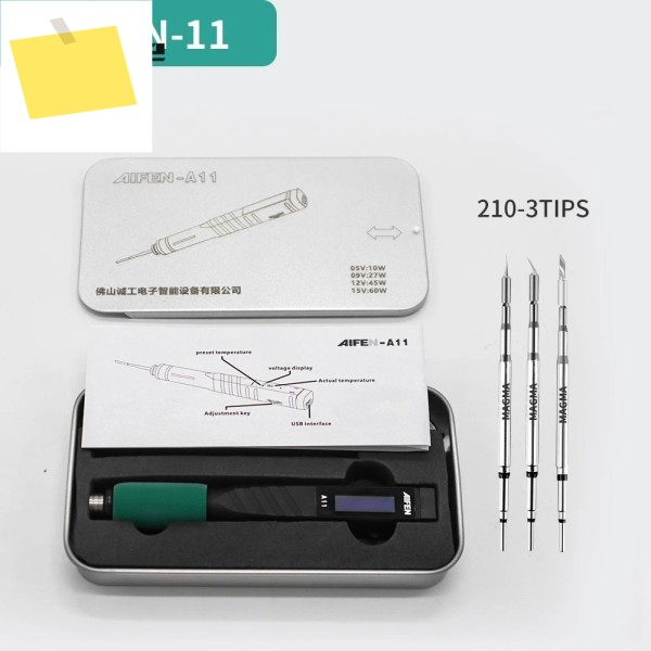 AIFEN-A11 A11 납땜 인두 키트 + 3개 C210 팁 수리용 제품 이미지