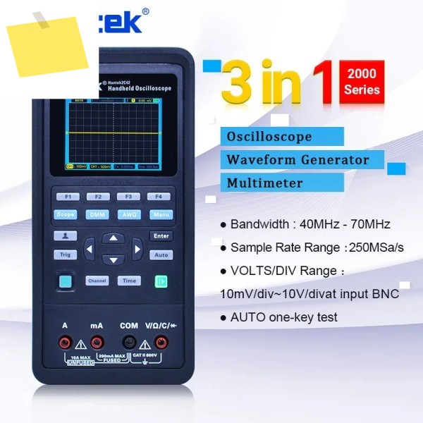 Hantek 2C42 오실로스코프 멀티미터 + 파형 발생기 3 in 1 휴대용 USB 자동차 2 채널 제품 이미지