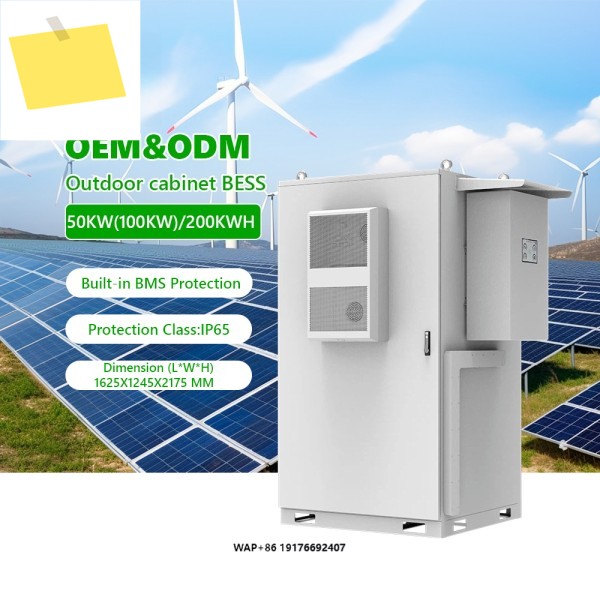 고용량 50kWh100kWh 야외 LFP 배터리 에너지 저장 캐비닛 IP65 보호 등급 공랭식 하이브리드 그리드 CE 인증 제품 이미지
