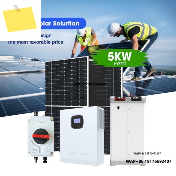 5kw 완전 자립형 스마트 태양광 발전 시스템 키트 가정용, MPPT 컨트롤러 및 리튬 이온 배터리 포함, 지붕 설치용 제품 이미지