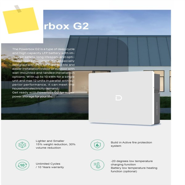 다이네스 파워박스 G2 51.2v 200ah 10kwh 리튬 배터리 내장형 BMS 화재 보호 시스템 8000 사이클 가정용 에너지 제품 이미지