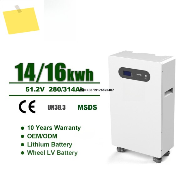 Wattsolar 새제품 51.2V 가정용 리튬 배터리 15kWh 8000회 사이클, 10년 보증 신뢰할 수 있는 저장 장치 제품 이미지