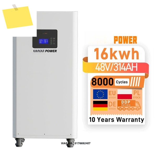 EU 51.2V 314AH 리튬 배터리 팩 스마트 BMS 등급 A 비상 전원 LiFePO4 폴란드 에너지 저장소 16KW 제품 이미지