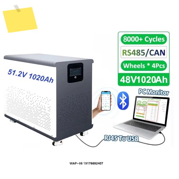 50kwh 가정용 에너지 배터리 51.2v 1020ah 리튬인산철 태양광 저장용 제품 이미지
