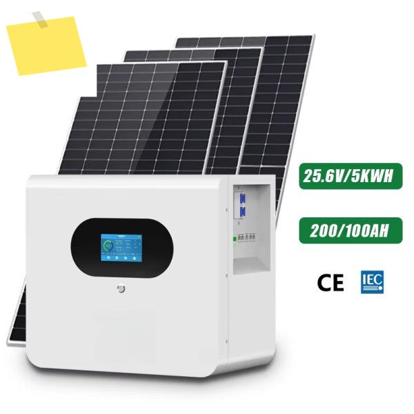 하이브리드 5kw 태양광 가정용 에너지 저장 리튬 이온 배터리 24V 범위 BMS 200AH 용량 벽걸이형 가능 제품 이미지