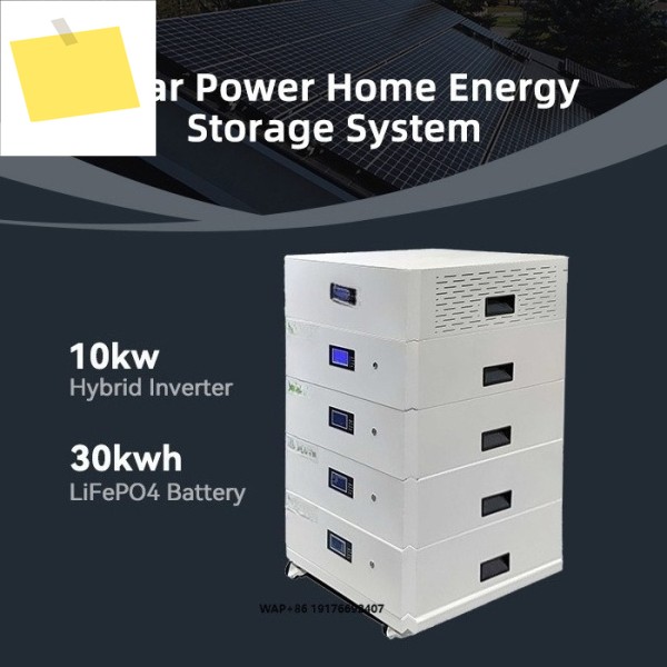 SPS001 51.2V 30kWh 리튬인산철LiFePO4 리튬 이온 배터리 태양광 가정용 에너지 저장 시스템 하이브리드 인버터 및 박스 포함 제품 이미지