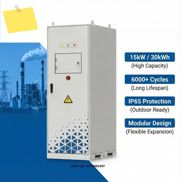 IP65 15kW 30kWh 307V 고전압 오프 그리드 태양광 에너지 저장 시스템 상업용 LiFePO4 리튬 배터리 ESS 캐비닛 제품 이미지