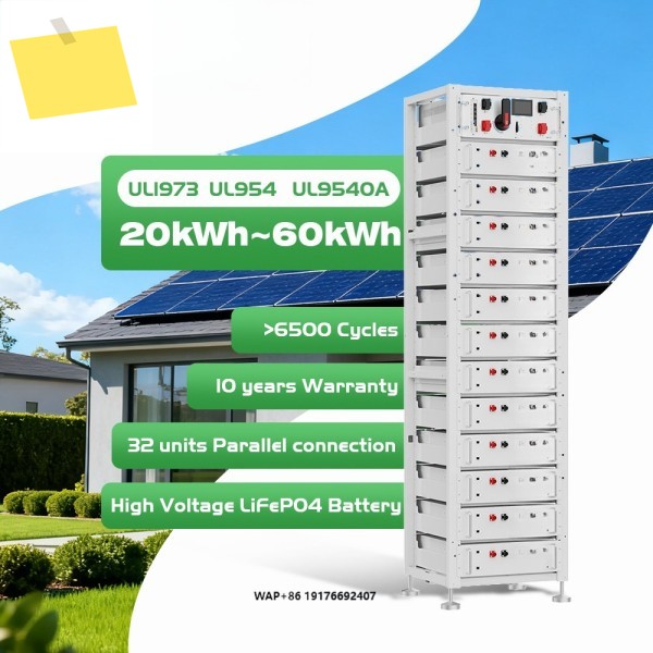 고전압 랙 장착형 리튬 배터리 30kwh 6500 사이클 UL 인증 제품 이미지