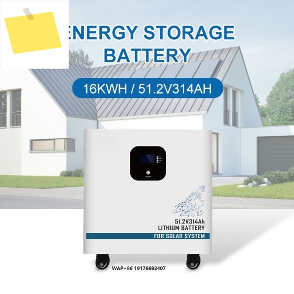 베스트셀러 51.2V 314Ah 리튬 이온 배터리 팩 16kW LiFePO4 태양광 저장 시스템 가정용 추가 용량 포함 제품 이미지