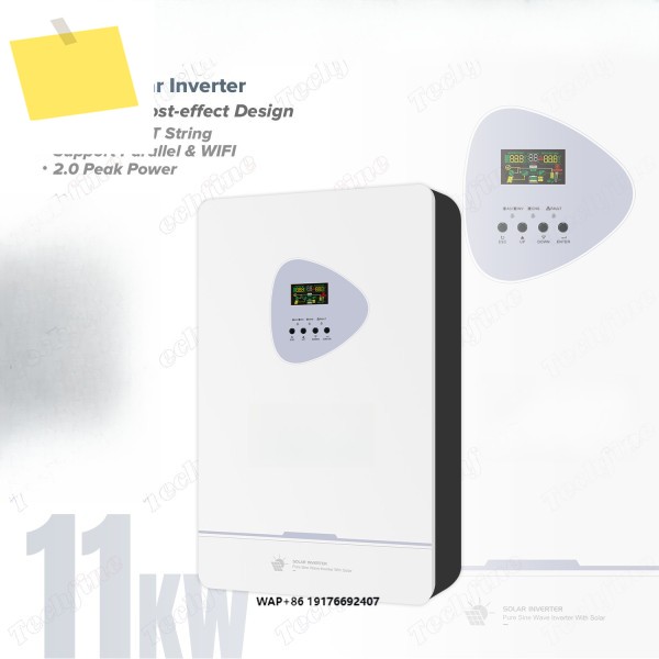 이중 MPPT 설계 11kw 하이브리드 태양광 인버터 온오프 그리드 지원 병렬 연결 WIFI 표준 제품 이미지