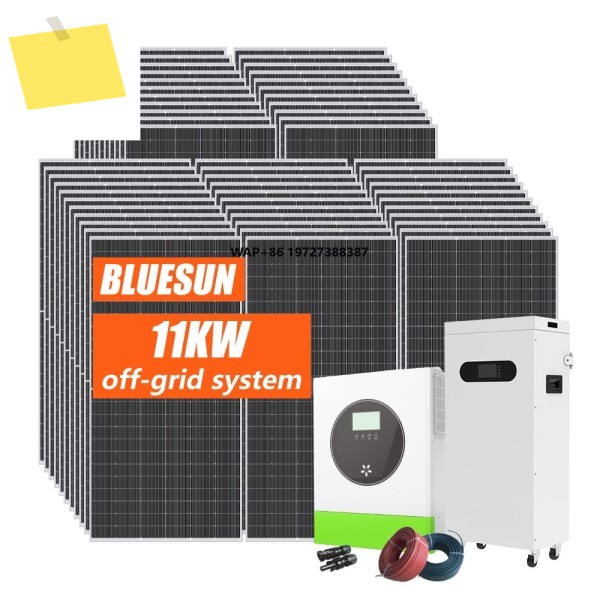 블루선 완전 태양광 시스템 10kw 하이브리드 오프 그리드 에너지 저장 풀 키트 가정용 발전 제품 이미지