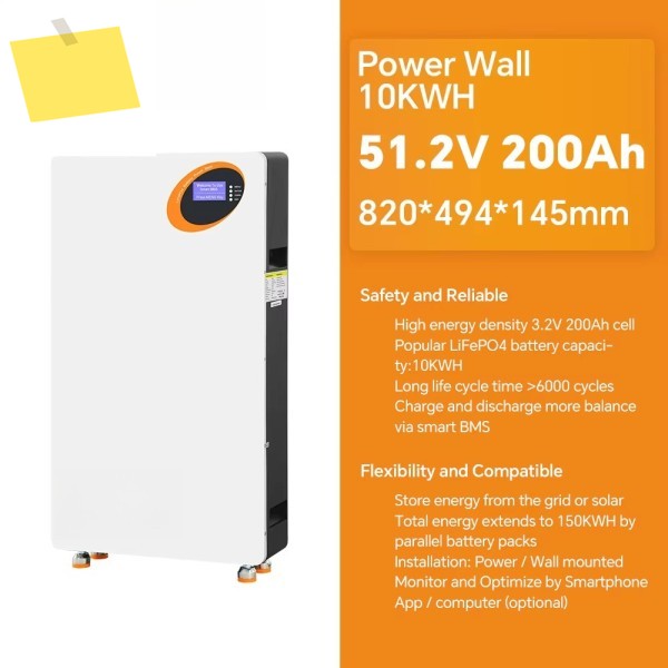 리튬 이온 지상 설치형 10kWh 48V 배터리 200Ah 태양광 에너지 저장 제품 이미지