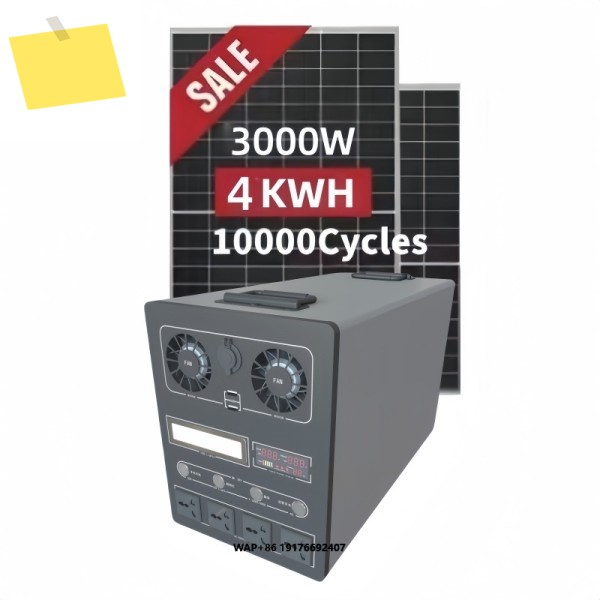 최고의 3000W 4KWH 가정용 파워 독 발전기 휴대용 태양광 리튬 스테이션 순수 사인파 인버터 제품 이미지