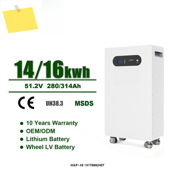스탠딩 16Kwh 리튬 배터리 280Ah 314Ah 51.2V 팩 가정용 전원 공급 장치 태양광 LifePO4 제품 이미지