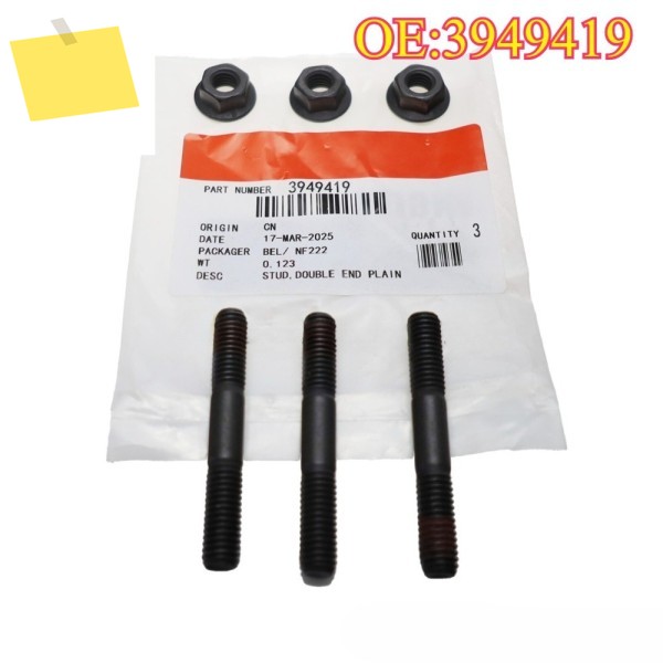 고품질 New For 3Pcs 3949419 Cummins 03-18 Dodge RAM 2500 5.9L 6.7L 용 볼트 및 스터드 제품 이미지
