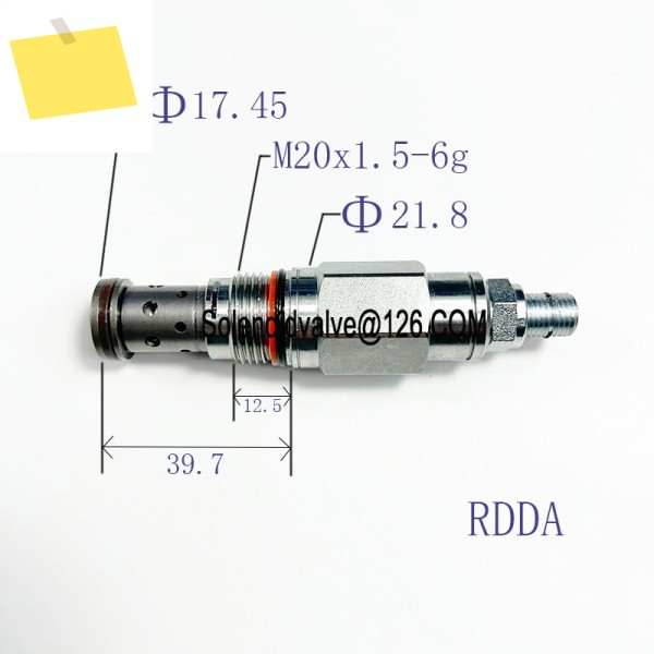 RDDA 나사식 카트리지 밸브, 유압 직접 작동 릴리프 압력 SUN LAN 제품 이미지